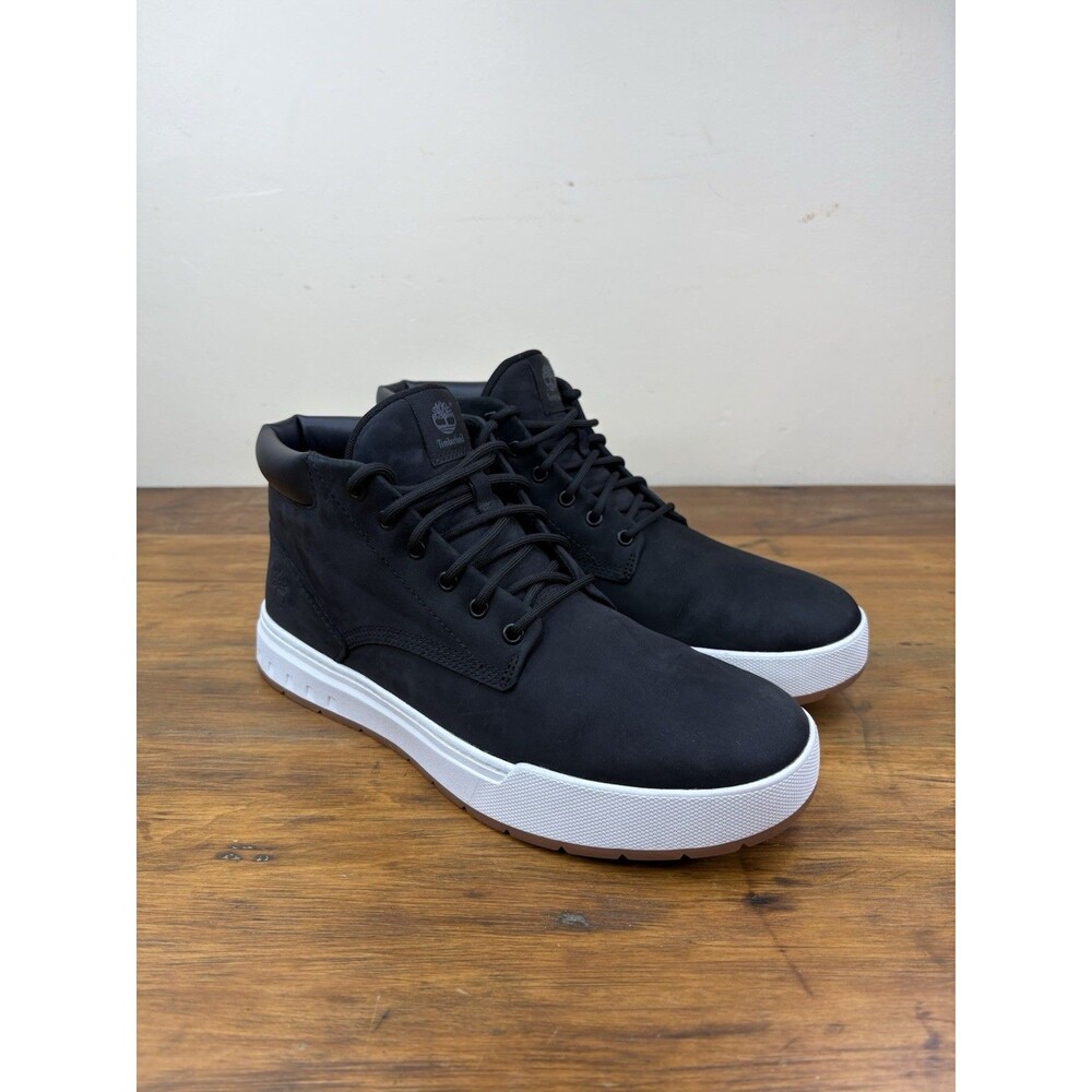 Timberland Maple Grove Chukka Boots Mens 9 Black Nubuck Leather Sneaker A5PSG
